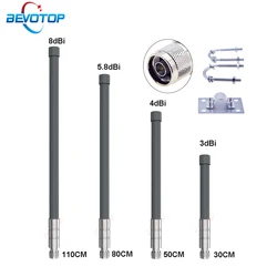 Helium Hotspot Miner Antenna LoRa 868MHz/915MHz N Male Plug Omnidirection Outdoor Fiberglass Antenna Waterproof IP67