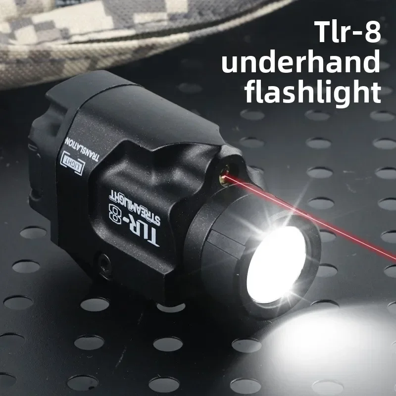 Metall TLR-8 Strobe LED Unterrohr-Taschenlampe, Universelle 20MM Schiene Verstellbare Starklicht-Taschenlampe Passend für Glock – Detail 2