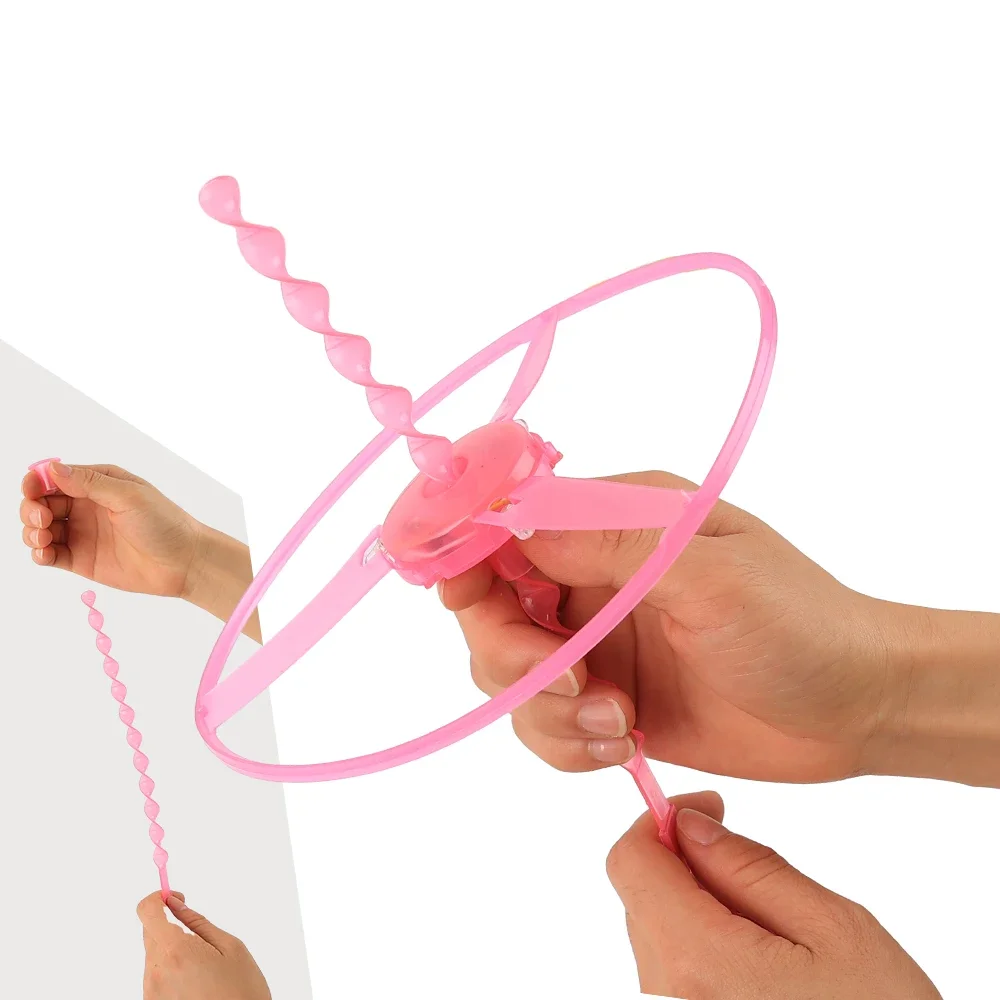 10/1pcs Colorful Bamboo Dragonfly Plastic Hand Push Flying Toys Kids Birthday Party Favors Gifts Outdoor Flying Helicopter Toy