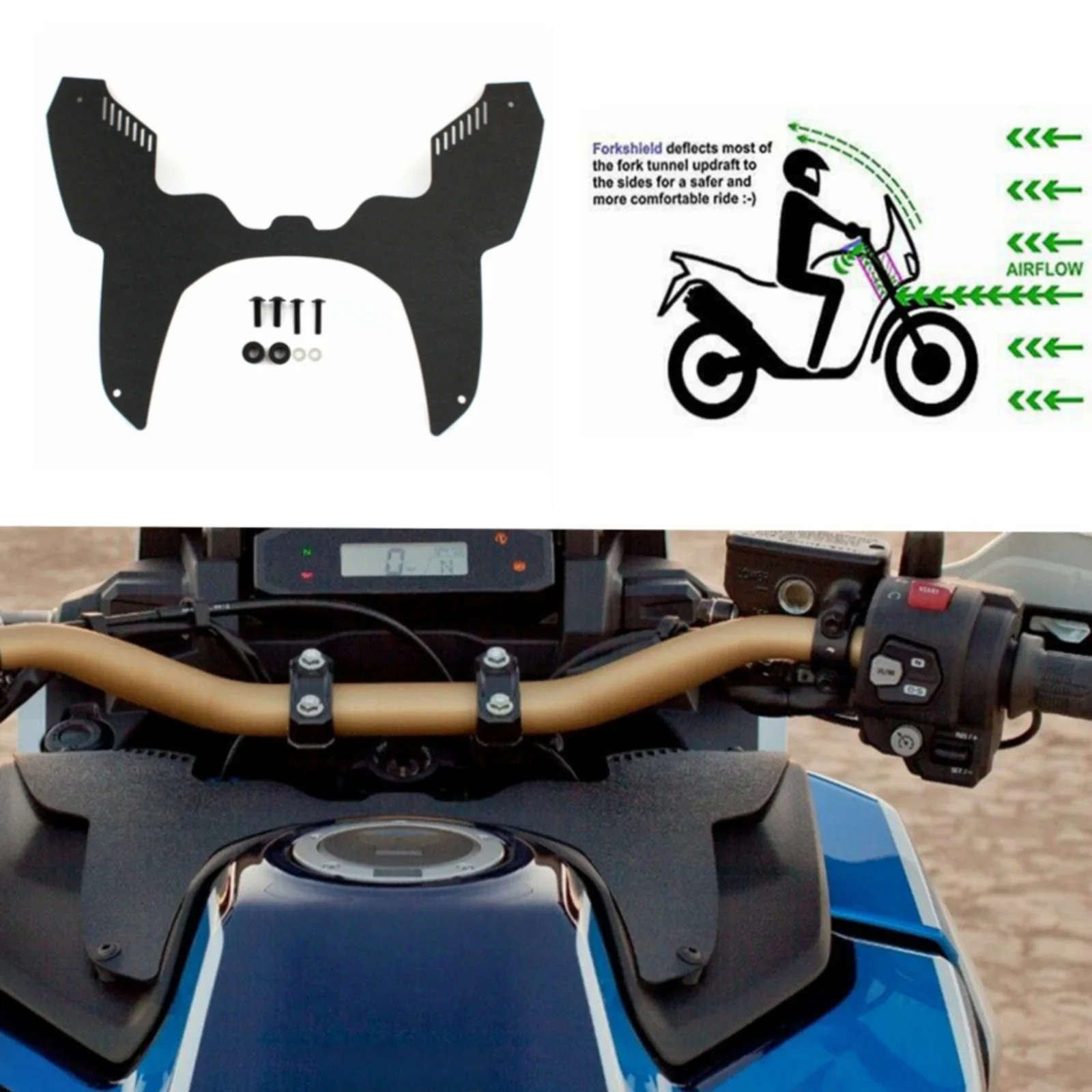 Fuel Tank Front Cover For Honda CRF1100L Africa Twin Adventure Sports  Forkshield Updraft Deflector 2020-2023 Moto Accessories