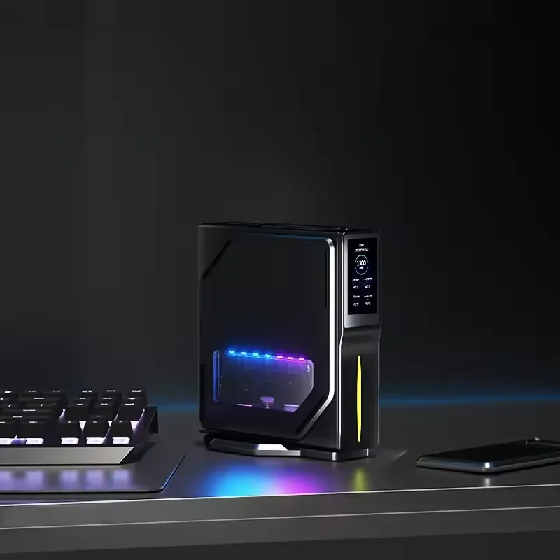 S1 Mini PC Intel N150 CPU 16GB DDR4 512GB SSD, Layar DIY 1.9 ''4K Output HDMI Ganda LAN Ganda, Casing Magnetik, Windows/Linux Su