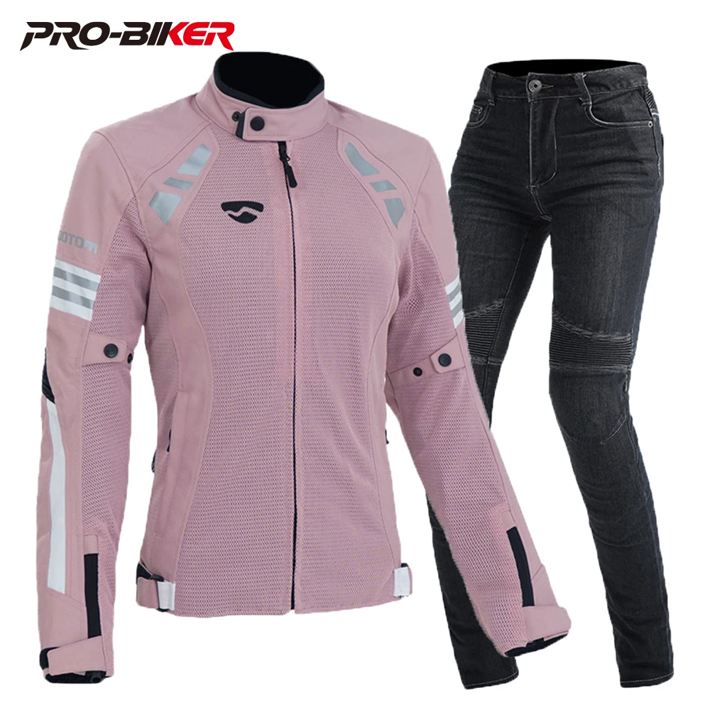 

Motorcycle Suit Summer Chaqueta Moto Mujer Fall Prevention Motorcycle Clothes Wear Resistant Chamarra Motociclista Breathable Mo