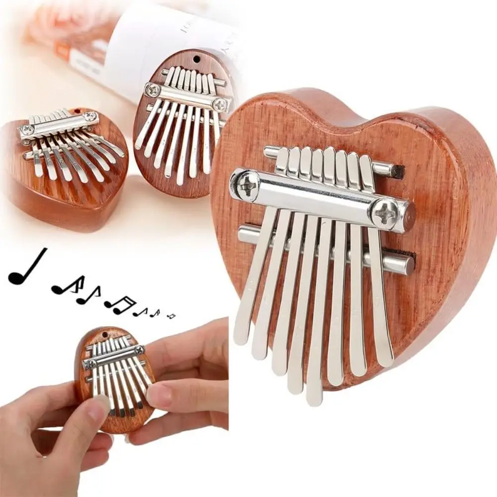 1pc Piano Pendant 8 Key Finger Thumb Piano Marimba Musical Mini Thumb Piano for Toddler Kid Child Valentines