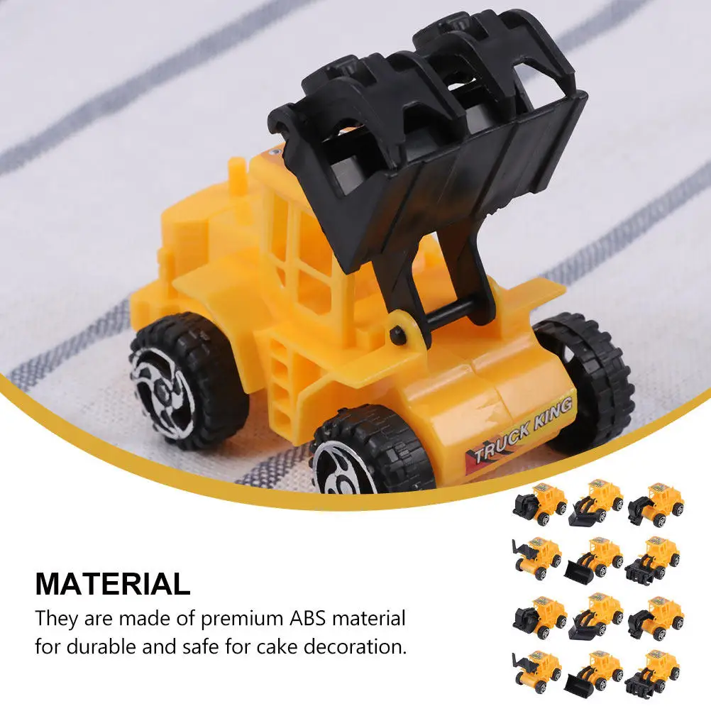 30Pcs Engineering Premium ABS Mini Construction Vehicles Swing Joints Realistic Cake Decorations Birthday Party Favors view 6