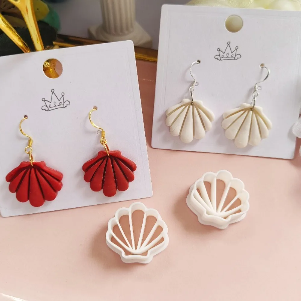 2Pcs Summer Beach Theme Ocean Shell Shape Polymer Clay Cutters Soft Pottery DIY Craft Tools for Jewelry Earring Mold Cutting