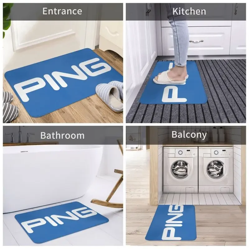 Golf Logo Front Door Mat Anti-Slip Outdoor Absorbent Doormat Kitchen Bedroom Entrance Rug Carpet