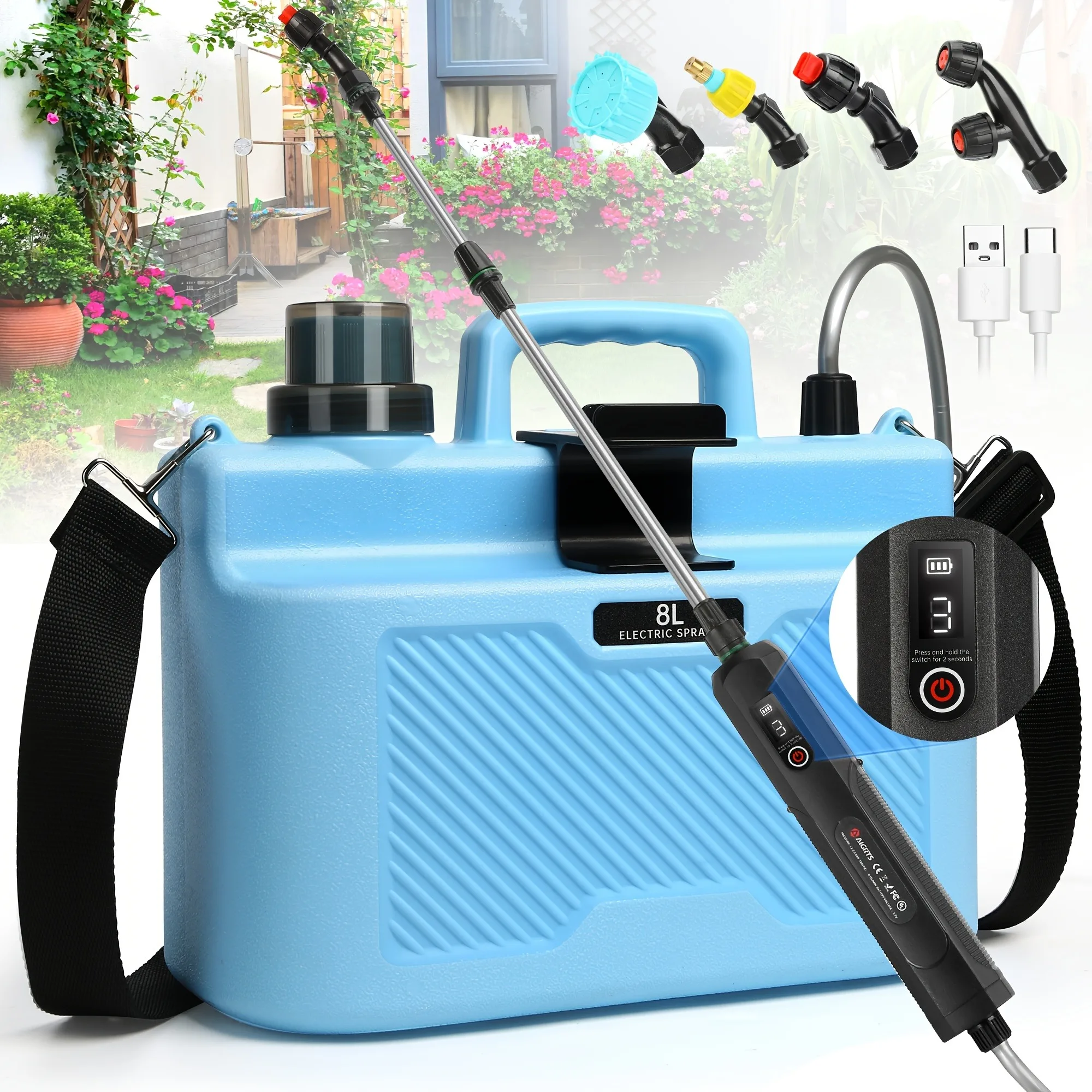 Electric Sprayer Backpack - Электрический садовый опрыскиватель с телескопической штангой