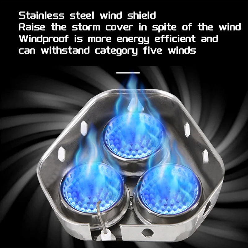 

NALFI-3 Heads Tourist Camping Burners 5800W Folding Backpacking Furnace Outdoor Hiking Picnic