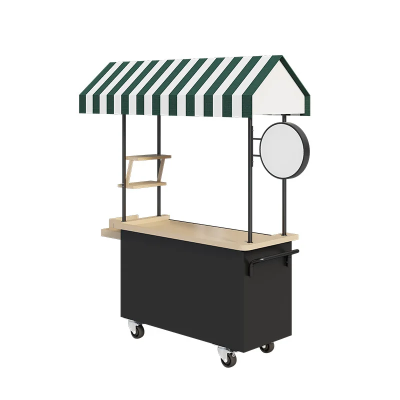 Internet celebrity entrepreneurship dining car mobile snacks multifunctional milk tea trolley barbecue stainless steel wrought