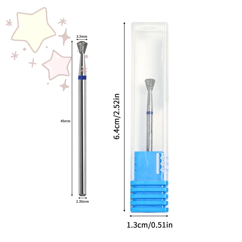 1 pièces diamant fraise chauve foret à ongles pour manucure pédicure perceuse électrique lime à ongles Bits outil de dissolvant de cuticules