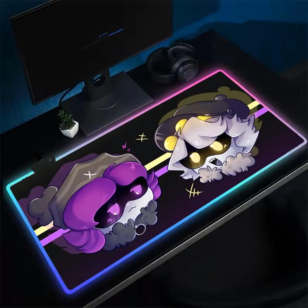 Anime Murder-Drones Mouse Pad Anime Gaming Mouse Pad LED Table Pads Backlit Rubber Desktop XXL Mousepad RGB Desk Mats