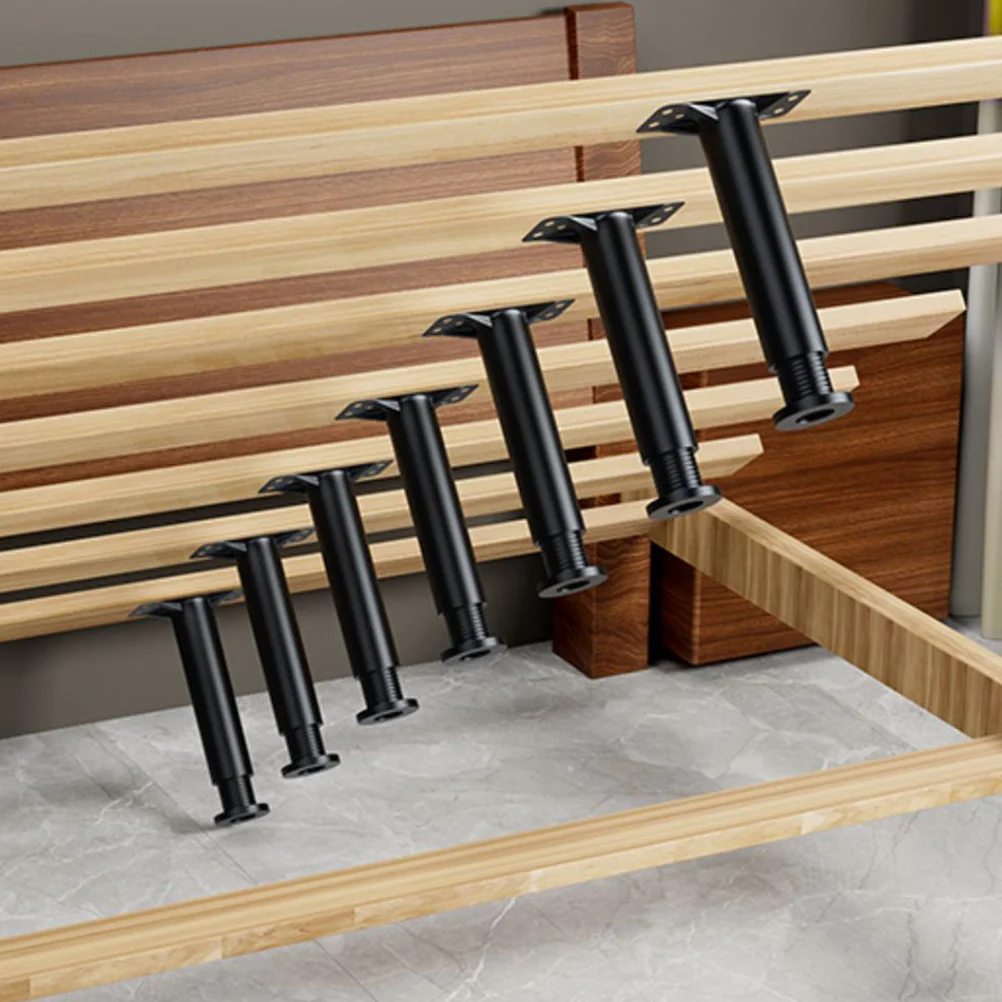 2 Pcs Bed Support Frame Reinforcement Kit Adjustable Replacement Legs Stabilizer Furniture Center Feet Pillow Lift