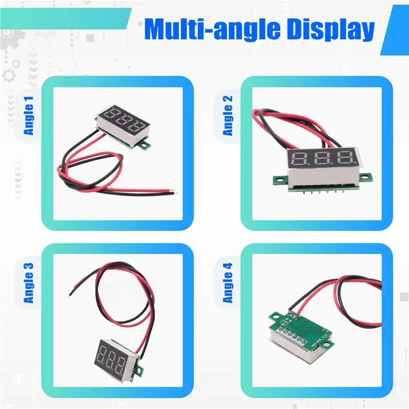 10Pcs 2 Wires Mini Digital Voltmeter DC 2.5V-40V Digital Voltage Tester LED Display Panel Voltmeter Top-Rated