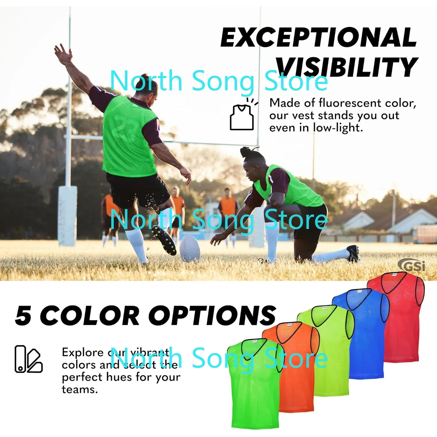 Sports Pinnies Pack of 12 Free Size สําหรับเยาวชน/ผู้ใหญ่ 5 สีตัวเลือกฟุตบอล เสื้อกั๊กฝึกซ้อมบาสเก็ตบอล