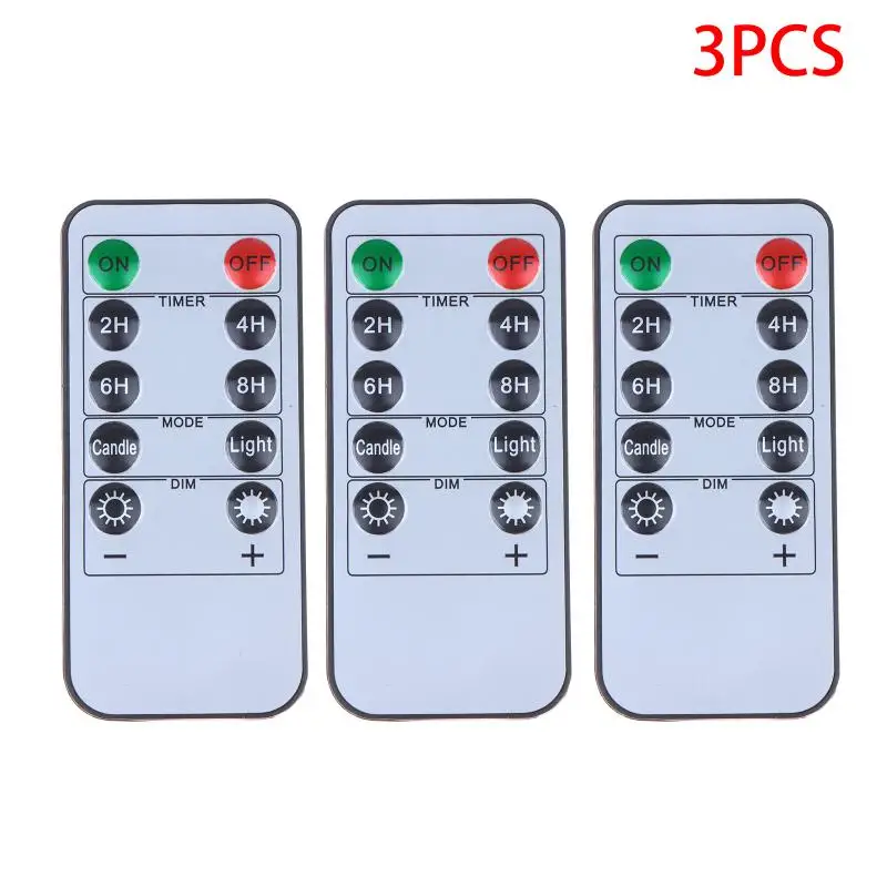 1/3PCS Flameless LED Candle 10-Key Battery Operated Remote Control Timer Child Safe Decorative Lighting for Hotel Rooms