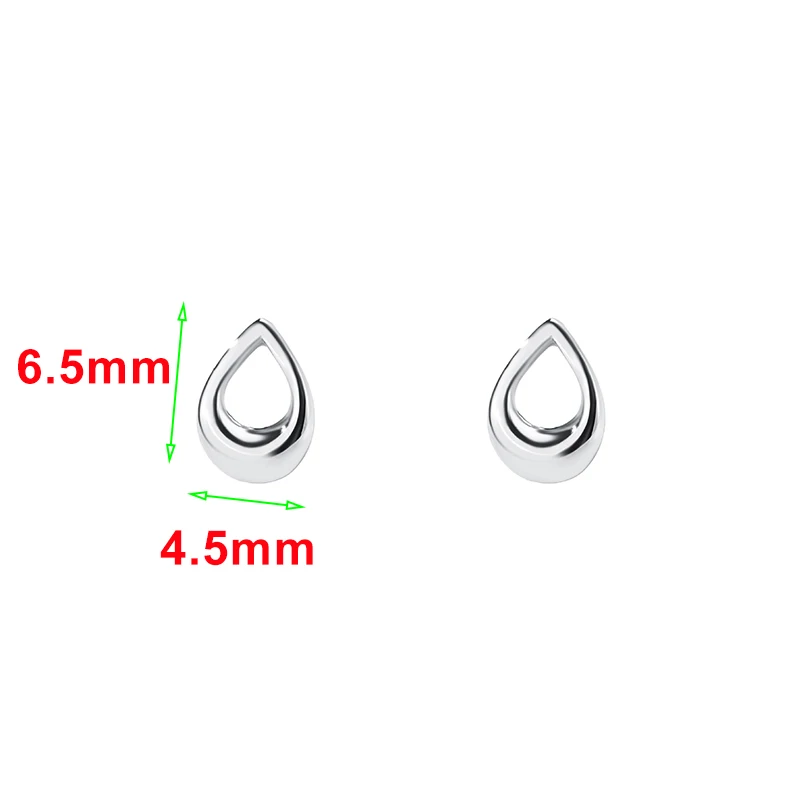 SOFTPIG Real 925 Sterling Silver Hollow Water Drop Mini Stud Earrings For Women Classic Fine Jewelry 2024 Summer Accessories