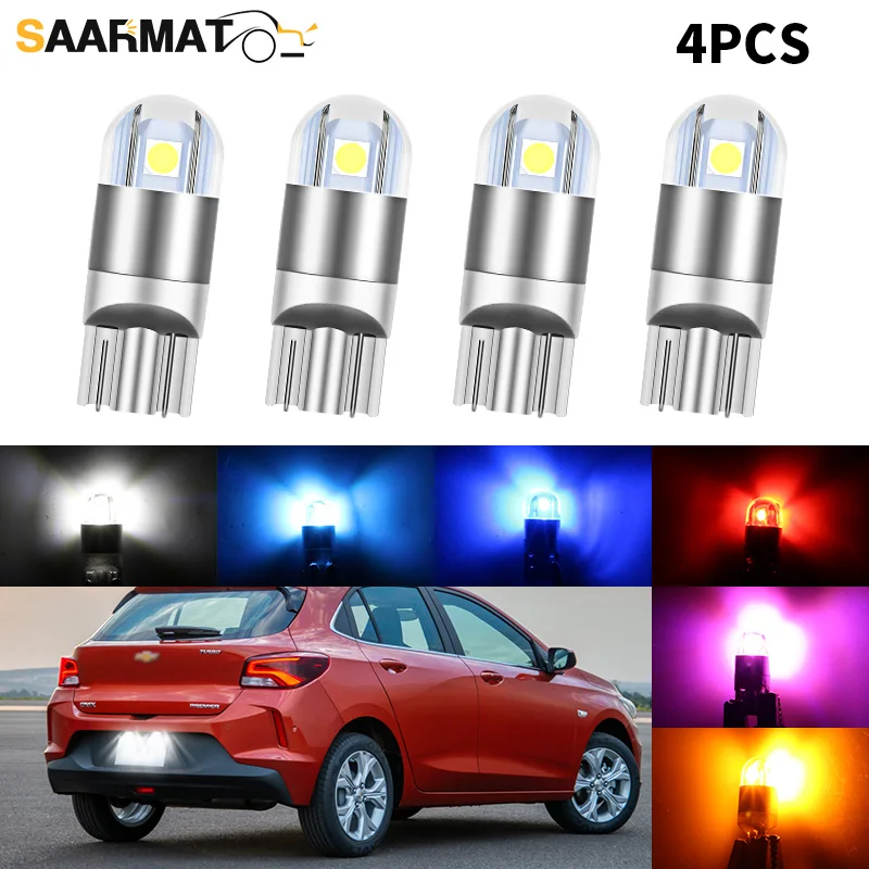 4pcs LED License Plate Light Bulb W5W T10 Canbus For Chevrolet Aveo Captiva Corvette Cruze Lacetti Malibu Orlando Trax Volt Bolt