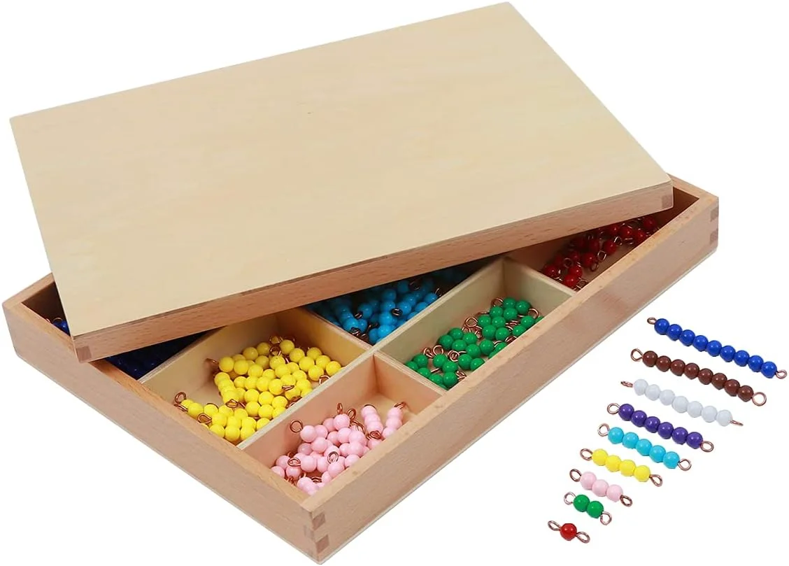 Adena Montessori Counting Beads Checker Board Beads Math Games & Teaching Numbers Counting Toys