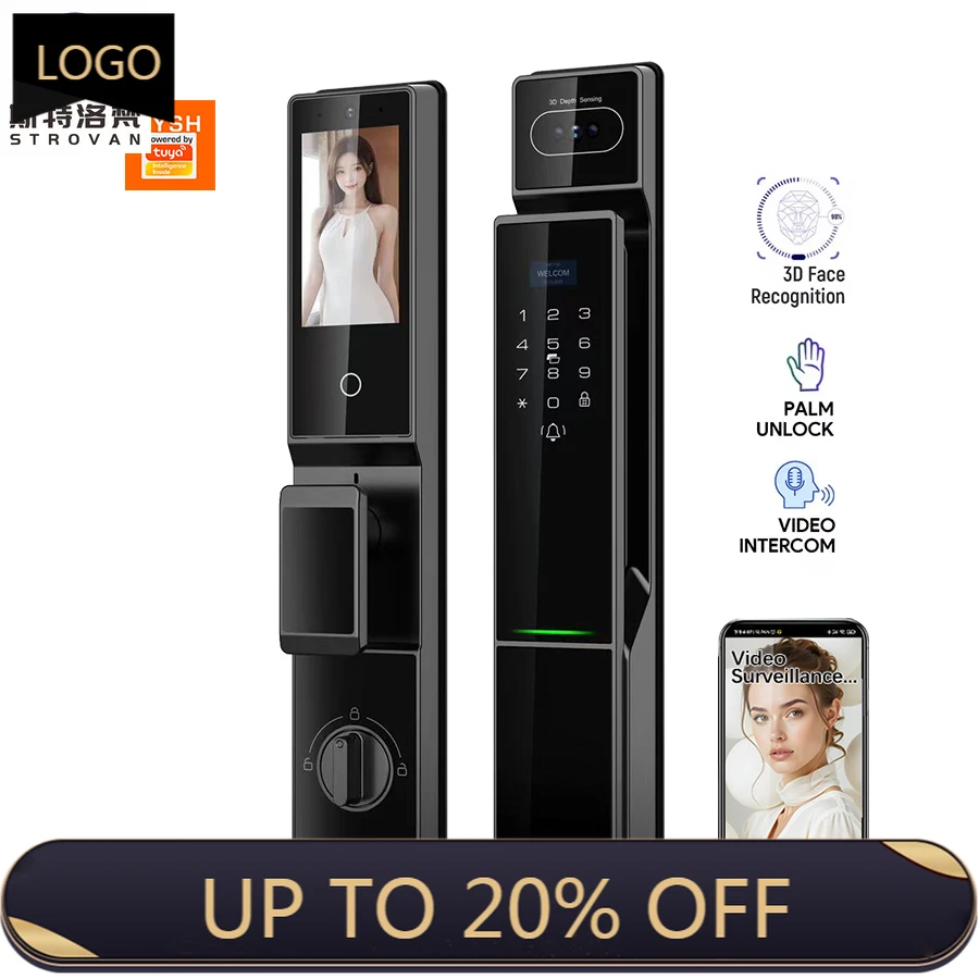 

STLF Smart Door Lock with and Fingerprint Electric Lock Ai Smart Outdoor Waterproof Lock Cerradura Inteligente Security