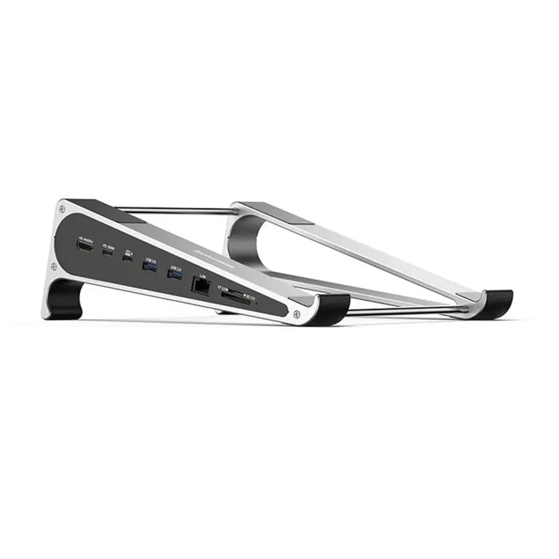 

ABIJ-Laptop Stand With RJ45 Port Bracket USB 3.0 HUB Multi-Function C Docking Station PD 100W 4K 60Hz Gigabit Ethernet