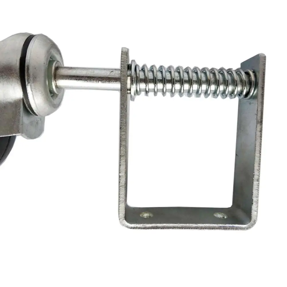 4 Polegada roda de borracha rodízio mola carregado portão resistente absorção de choque suporte ajustável montagem universal madeira metal
