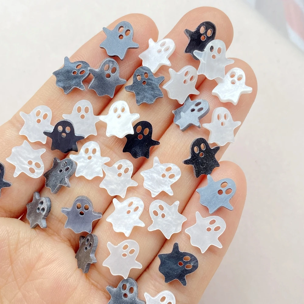 50Pcs Mixed Nail Art Resin Cartoon Mini Halloween Ghost Series Charms Rhinestones DIY Craft For Nail 3D Decorations Jewelry