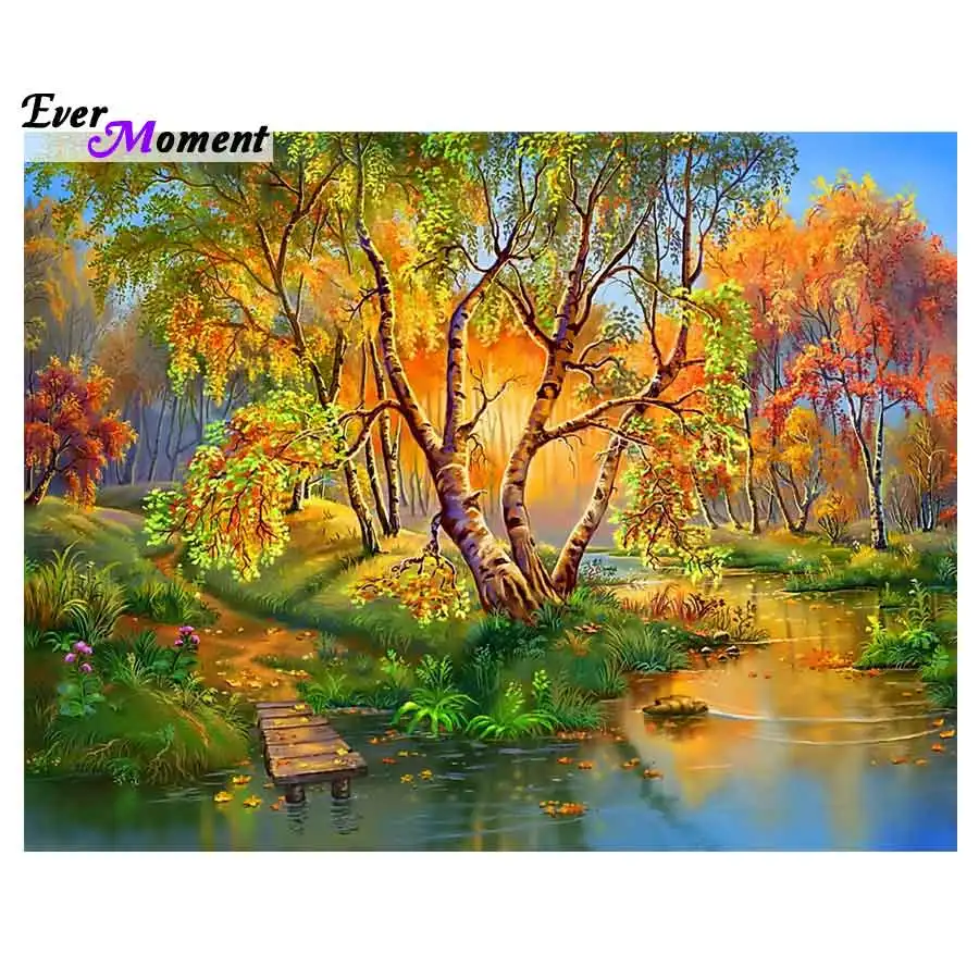 Weeping Willow Diamond Embroidery Diy Diamond Pattern Painting Square Russia Landscape Bead Work Decorative Modern Crafts ASF523