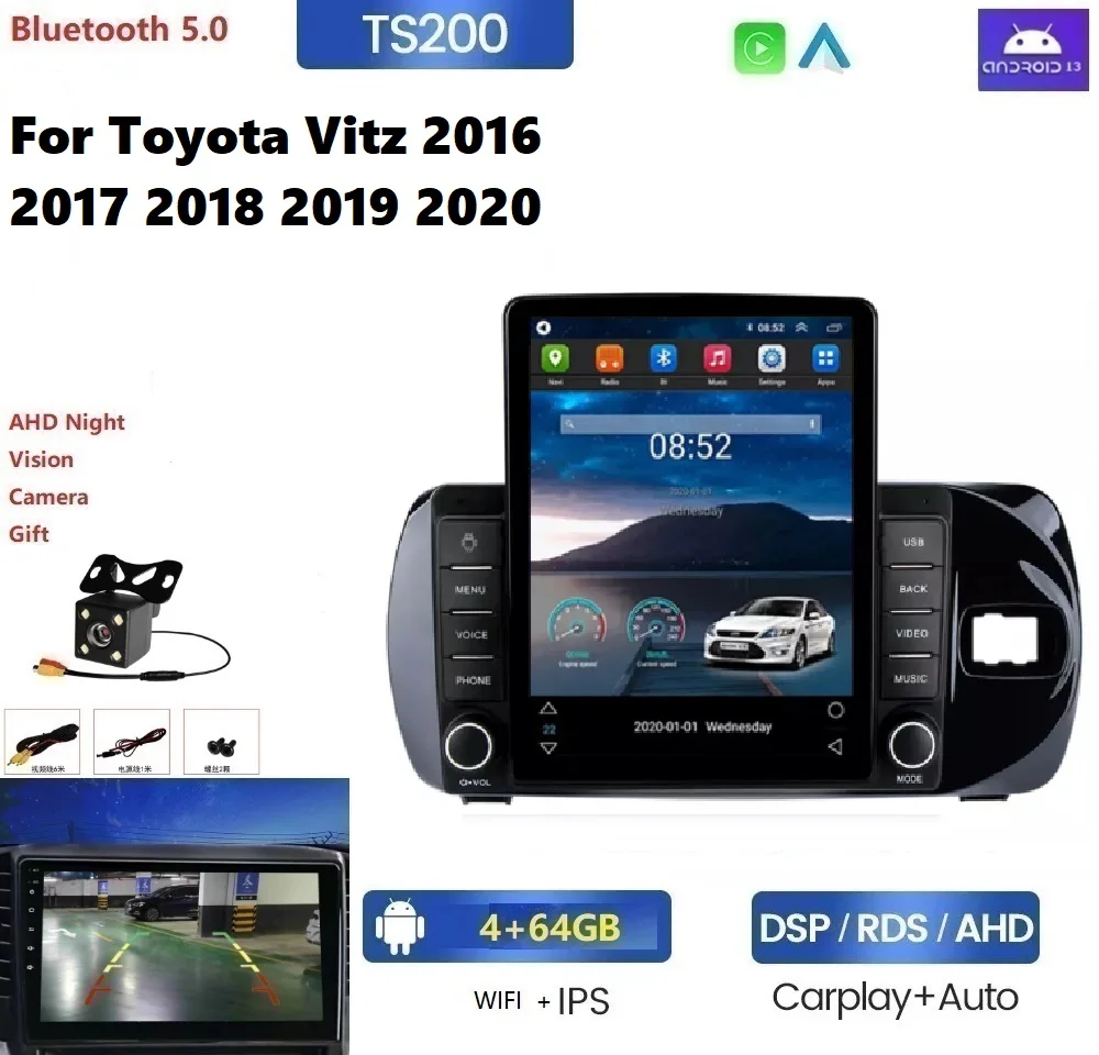 Android car video Car DVD Player For Toyota Vitz 2016 2017 2018 2019 2020 stereo android 4G LTE car multimedia system