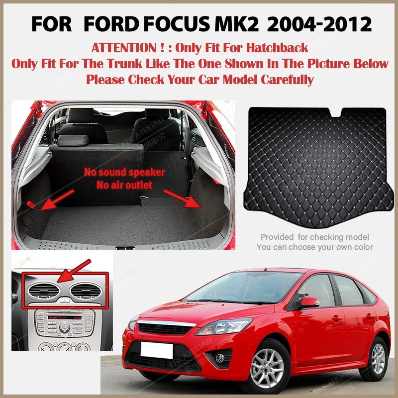 Car Trunk Mat For Changan-Ford Focus MK2 2004-2006 2007 2008 2009 2010 2011 Cargo Liner Carpet Interior Parts Accessories Cover