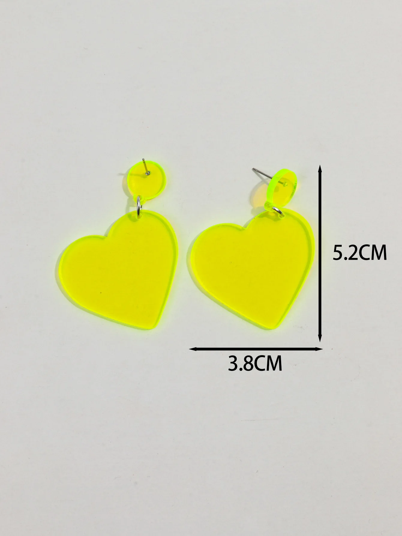 FishSheep Glitter Acrylic Love Heart Drop Earring for Women Girls Valentine\'s Day Neon Color Heart Shape Earrings Jewelry Gifts