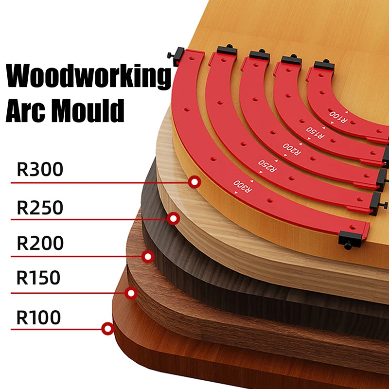 木工ラウンドコーナー半径テンプレート、大きなアークモールド、カッティング補助トリミングツール、内側と外側のコーナー