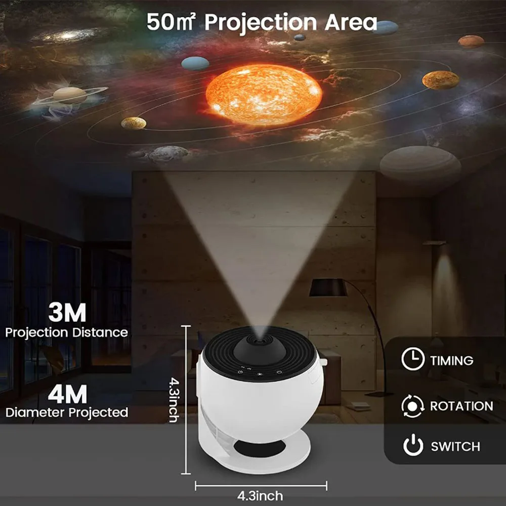 Planetarium Projection Galaxy Starry Sky Projector Lamp LED Star Projector Night Light USB Rotate Nightlights Kids Gifts