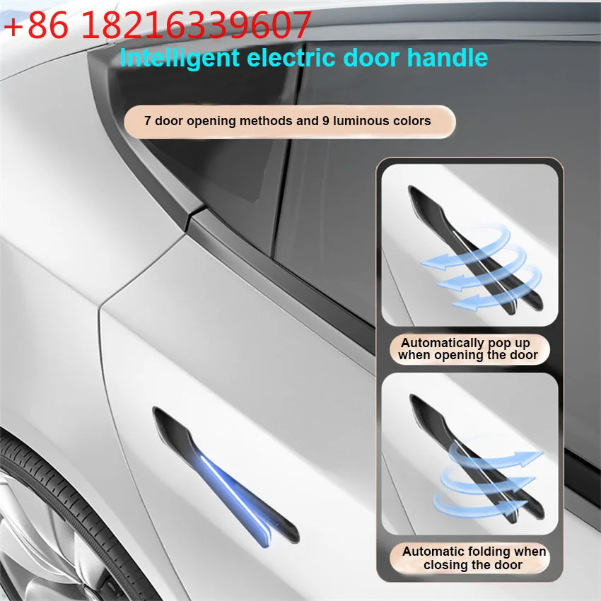YAO Wireless Auto Door Handles Eletric Multi-LED Handbar For Tesla Model 3 Y Highland OTA Waterproof IPX6 Upgrade Suction Door L