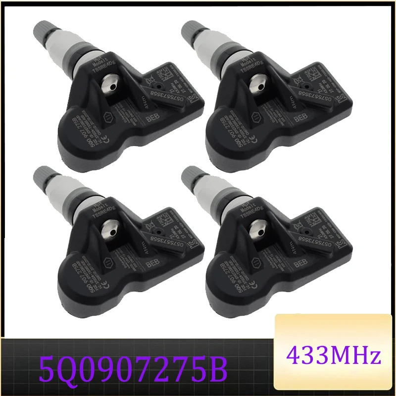 

1/2/4pcs 5Q0907275B Tire Pressure Sensor For 2009-2019 Volkswagen Golf Crafter Jetta Beetle VW Passat Tiguan Touareg 433MHz TPMS
