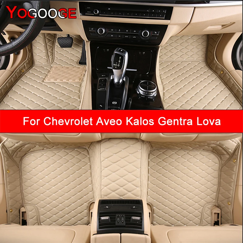 

YOGOOGE Custom Car Floor Mats For Chevrolet Aveo Kalos Gentra Lova Auto Carpets Foot Coche Accessorie