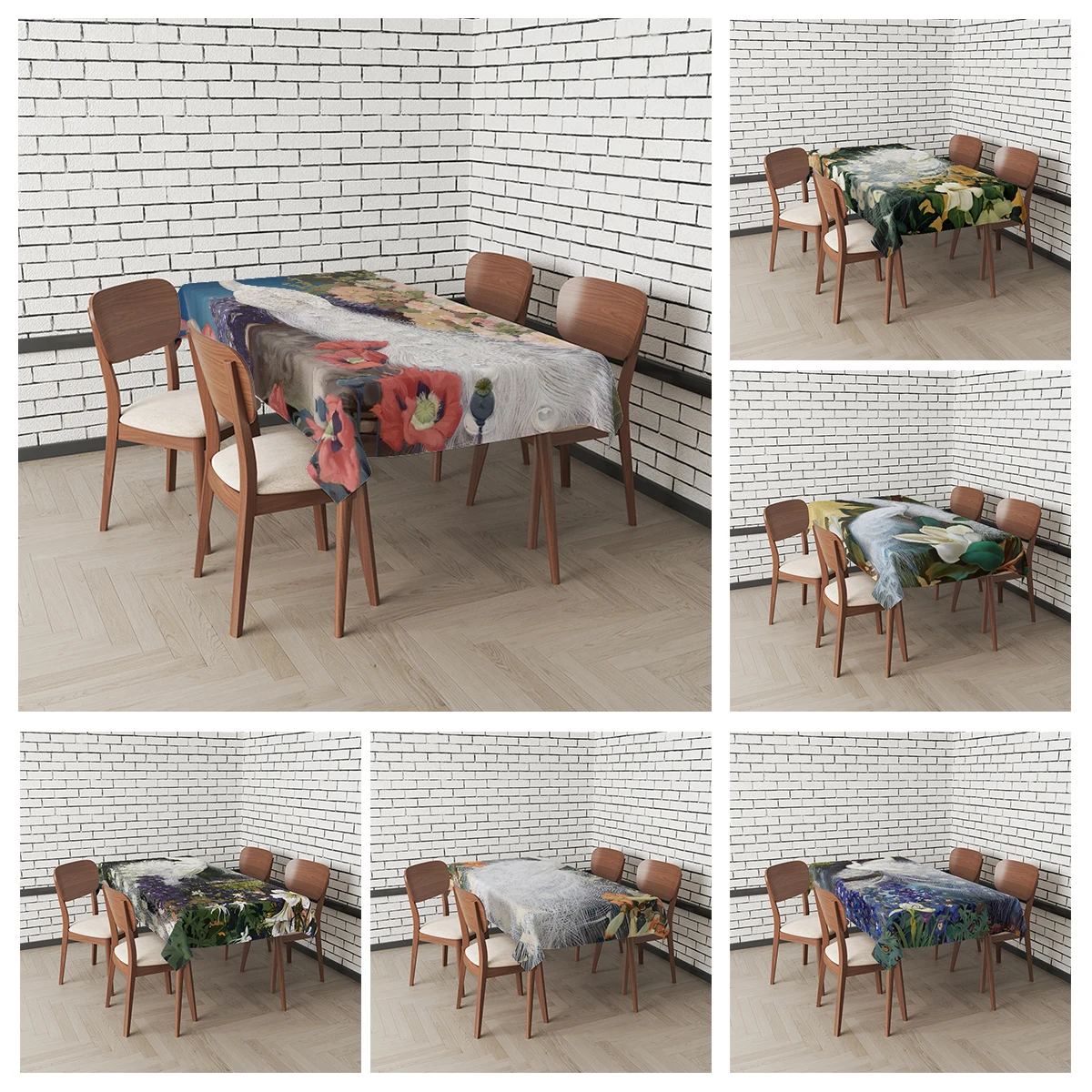 Home tablecloths for dining table decoration Natural and Animal Styles rectangular table accessories cloth Anti-stain tablecloth