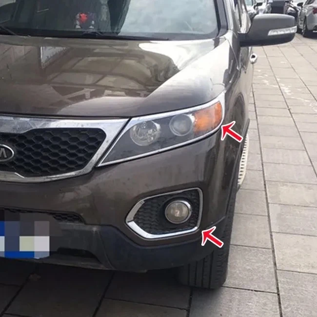 Front fog lamp frame, rear fog lamp cover, front bar, fog lamp frame and decorative strip For Kia SORENTO 2009-2012