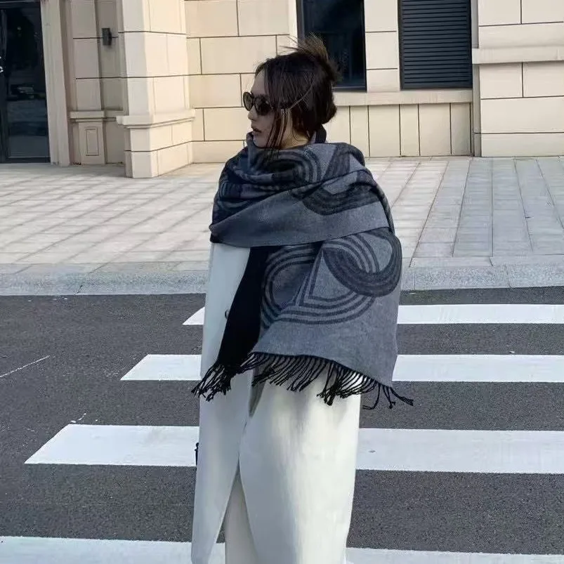 

Imitation cashmere scarf, women's autumn and winter Korean version, high-end plaid shawl, worn with 2025 new warm scarf