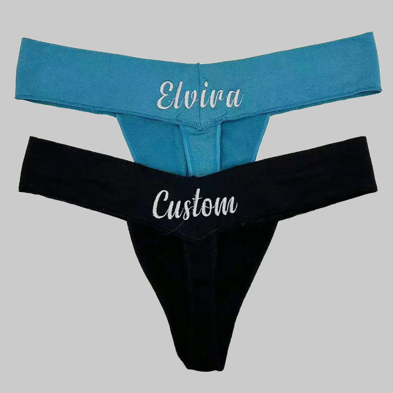 Custom Name Embroidery Letter Thong String For Sexy Women Personality Panties Lingerie Hotwife Underwear Customize Gifts Wife