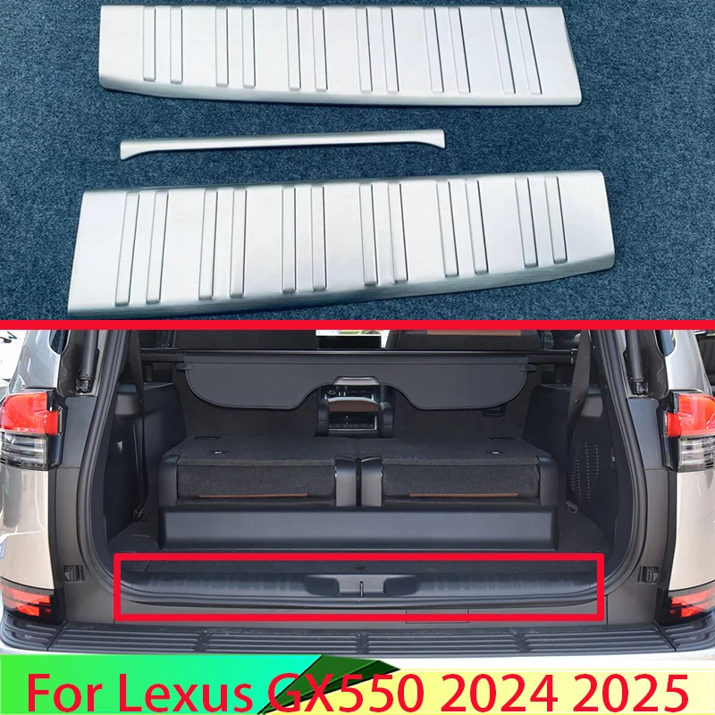 For Lexus GX550 2024 2025 Car Accessories Stainless Steel Rear Trunk Scuff Plate Door Sill Cover Molding Garnish