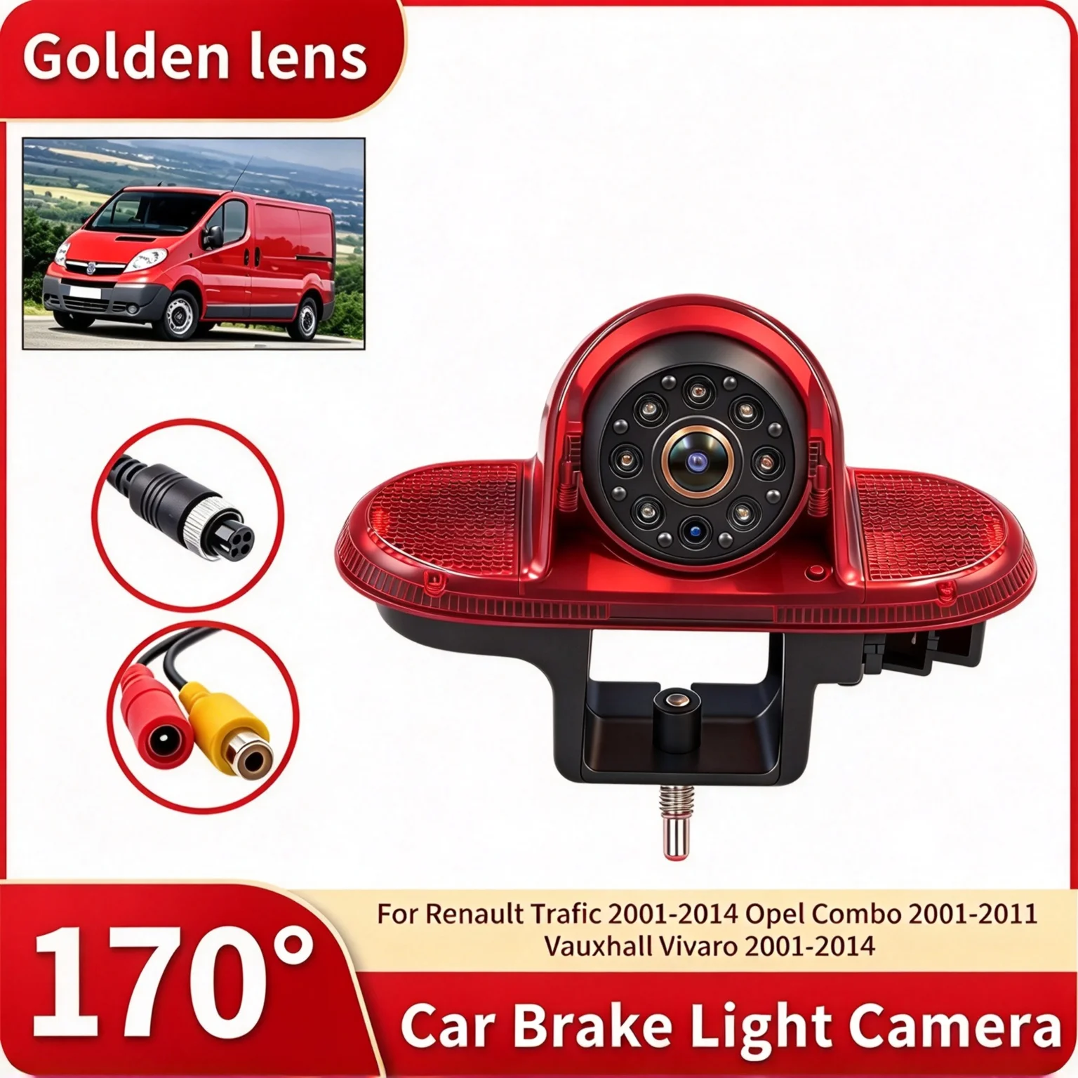 AHD 1080P Car Brake Light Rear View Reverse Camera For Renault Trafic 2001-2014 Opel Combo 2001-2011 Vauxhall Vivaro 2001-2014