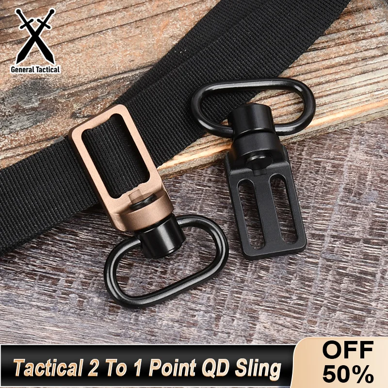 Tattico da 2 a 1 punto QD Sling Metal Adapter Mount Triglide Base girevole CNC Quick Strap Buckle staccabile Release accessorio da caccia