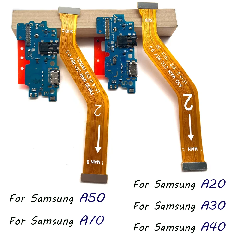 For Samsung A20 A30 A40 A50 A70 USB Charger Charging Port Dock Connector Microphone Board Main Motherboard Flex Cables