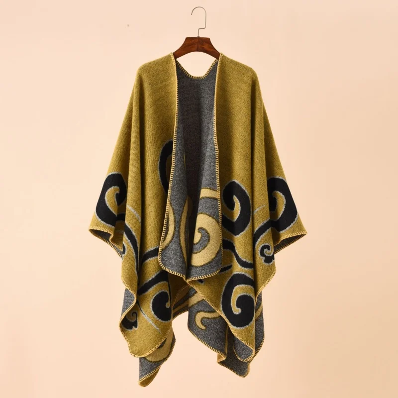 A ladies scarf Xiangyun pattern cashmere shawl dual-purpose warmth