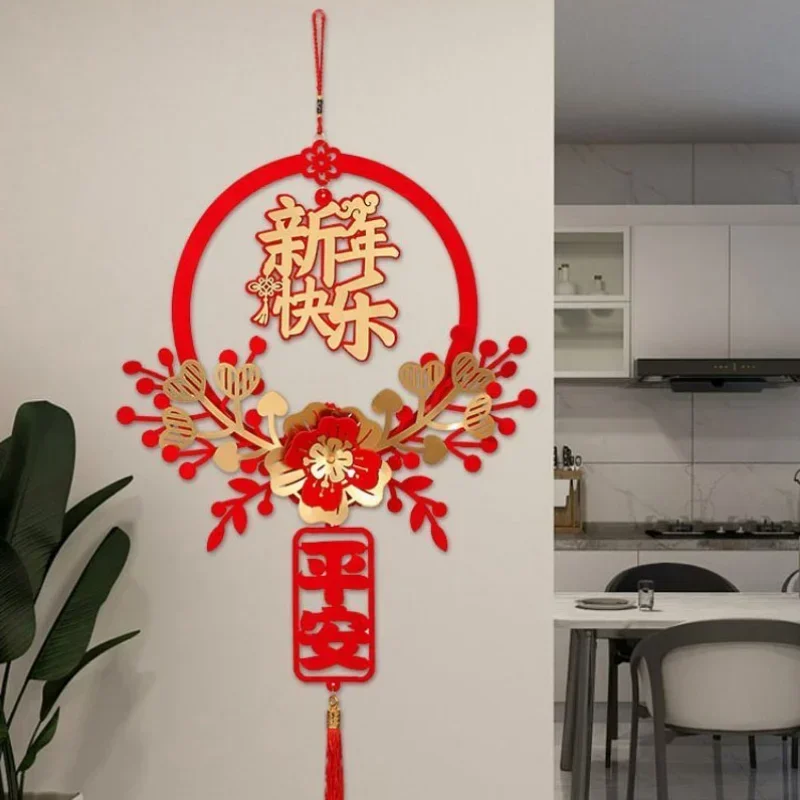 Ornamentos assels de ano novo estilo chinês, pingentes montados na parede, suprimentos tradicionais para festival de primavera, decoração de casa, inauguração