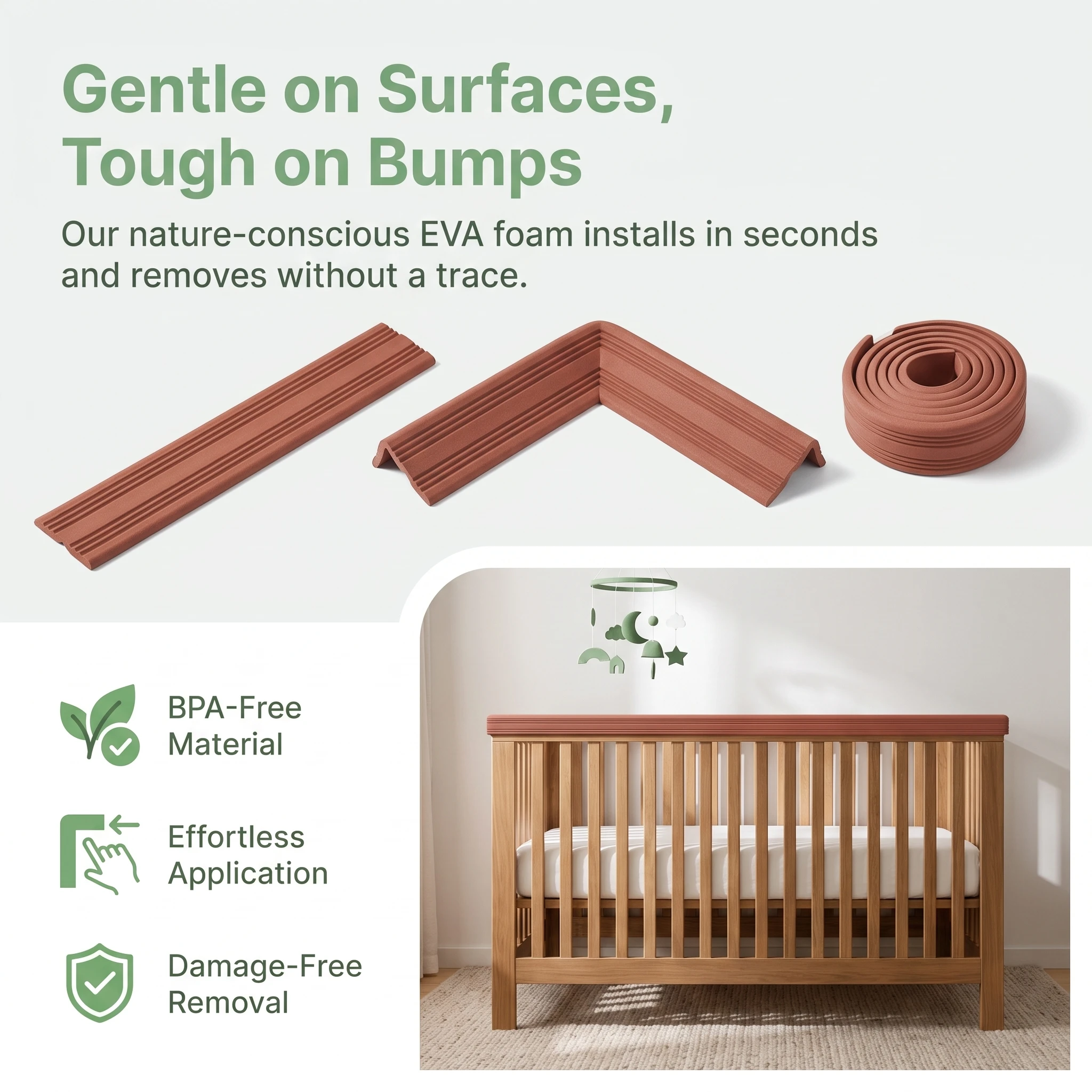 6x300cm New EVA Self-Adhesive Wall Corner Anti-Collision Guard Strip Baby Safety Table Corners Protector, for DIY Edging Trim
