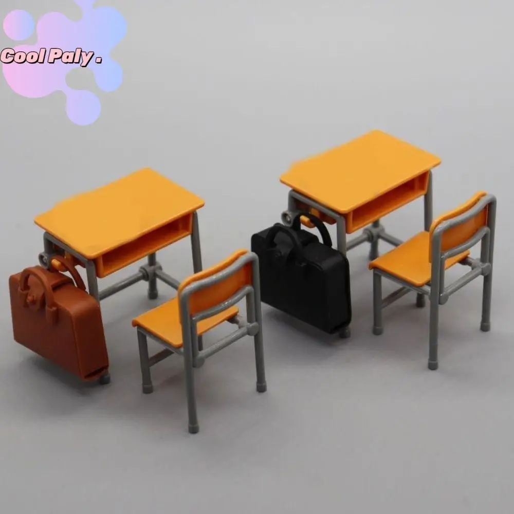 1/12 Dollhouse Dollhouse Mini Desk Simulation Schoolbags Furniture Model Miniature Classroom Backpack Model Scene Model Leisure