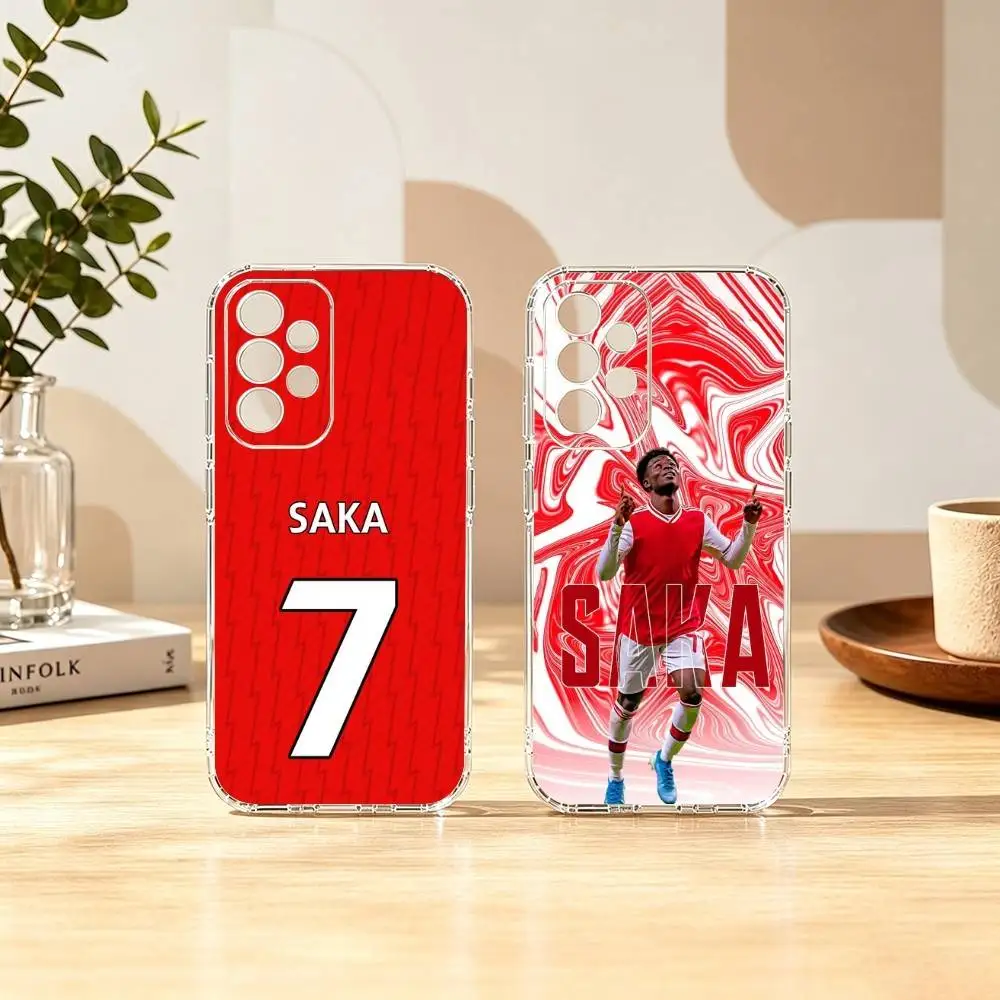 Football sports Bukayo Saka 7 gift  Phone Case Transparent Silicone Soft For Samsung S25,S24,S21,S22,S23,S30,Ultra,S20,Plus,Fe