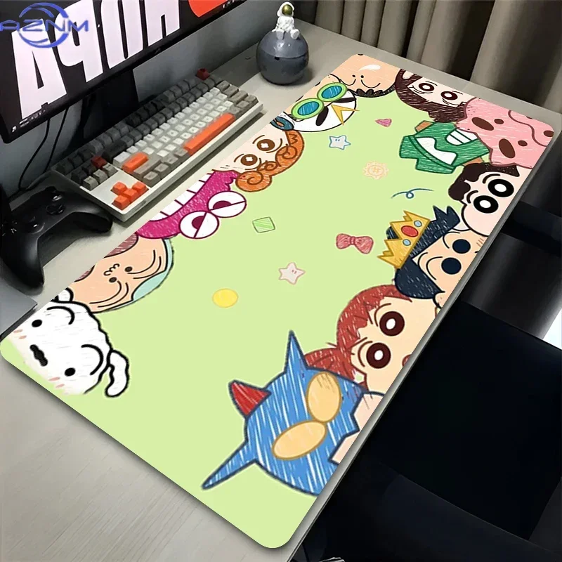 C-Crayon Shin-chan Cute Anime Gaming Mouse Pad, Deskmat Rug for PC Gamer, Desktop Decoration Office Keyboard Mat