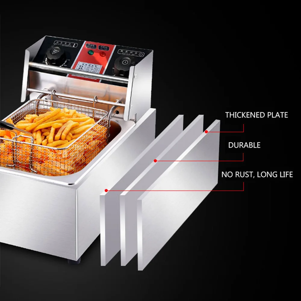 Fritadeira de cilindro duplo máquina de batatas fritas fritadeira a gás
